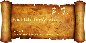 Paulich Terézia névjegykártya